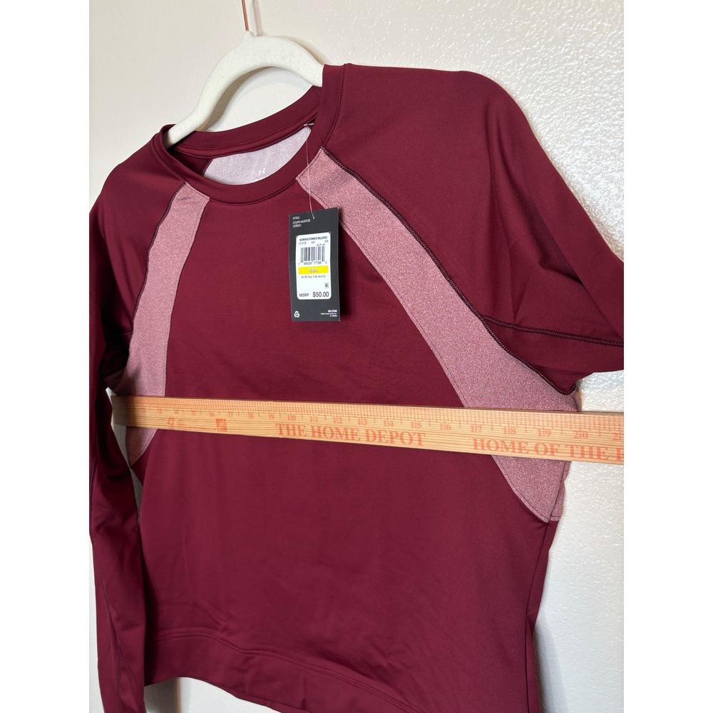 Under Armour Womens Cozy Crew Novelty ColdGear Top Maroon Pink 1374135 Medium - Picture 7 of 10
